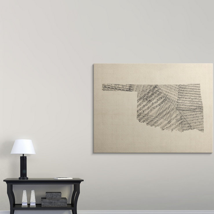 Francy " Old Sheet Music Map Of Oklahoma " by Michael Tompsett Ebern Designs 