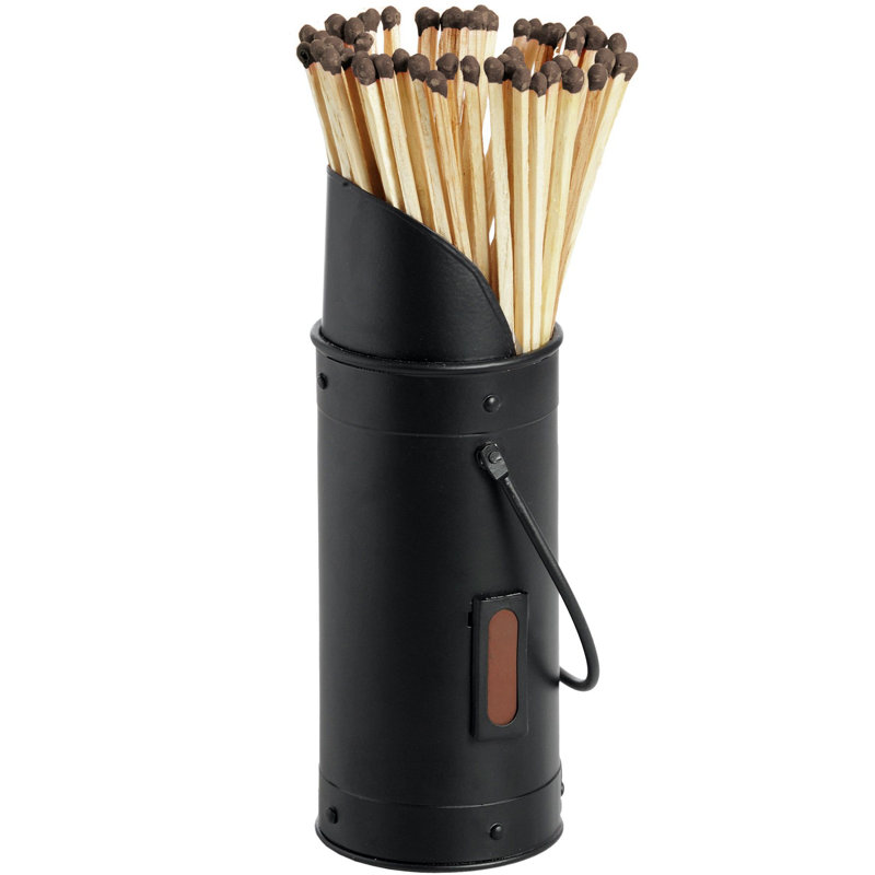 Emiliya Wood Log Carrier, Matte Black