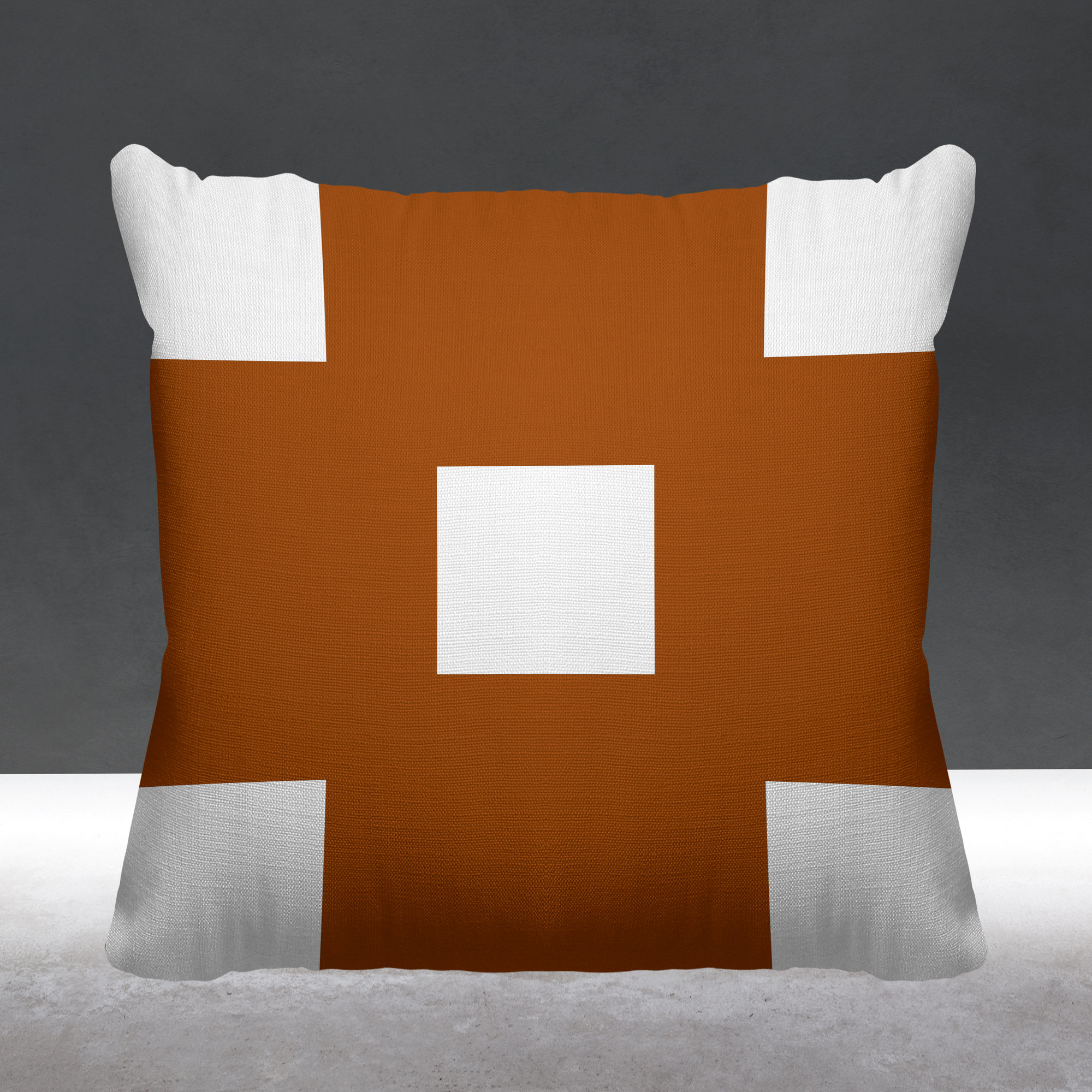 Luella Geometric Indoor/Outdoor Throw Pillow, 18W" x 18H", Burnt Orange