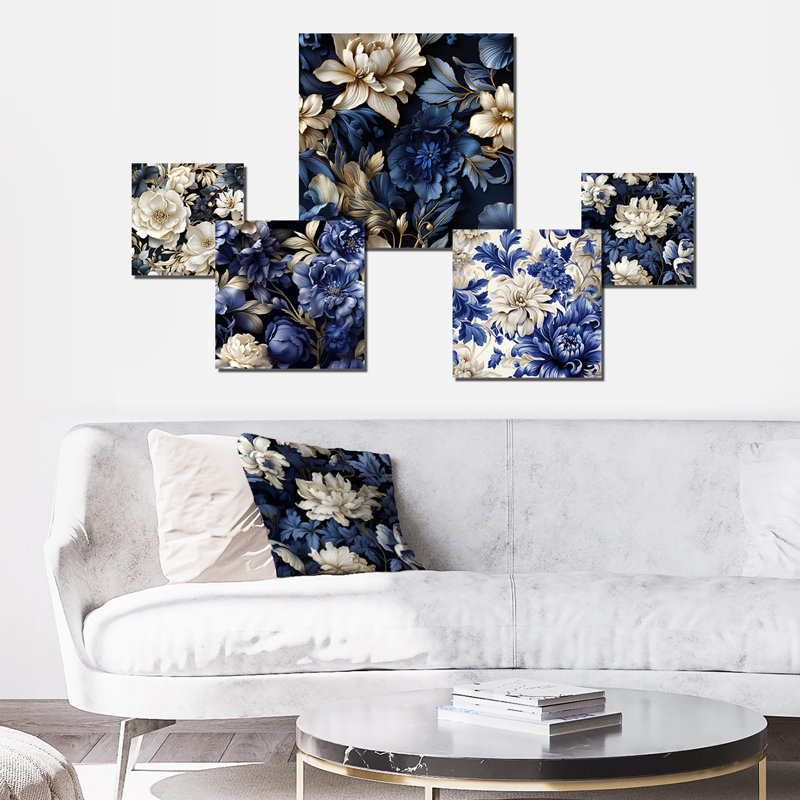 Lugenia - ensemble d'art mural floral de 5