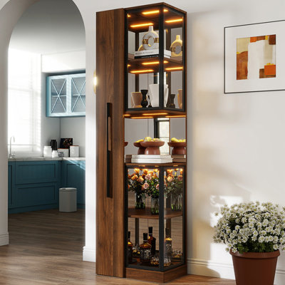 Vitrine avec portes et lumières en verre