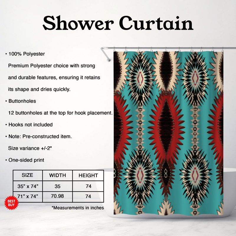 Rideau de douche Boho Fusion - Premium, H 74 po x l 71 po