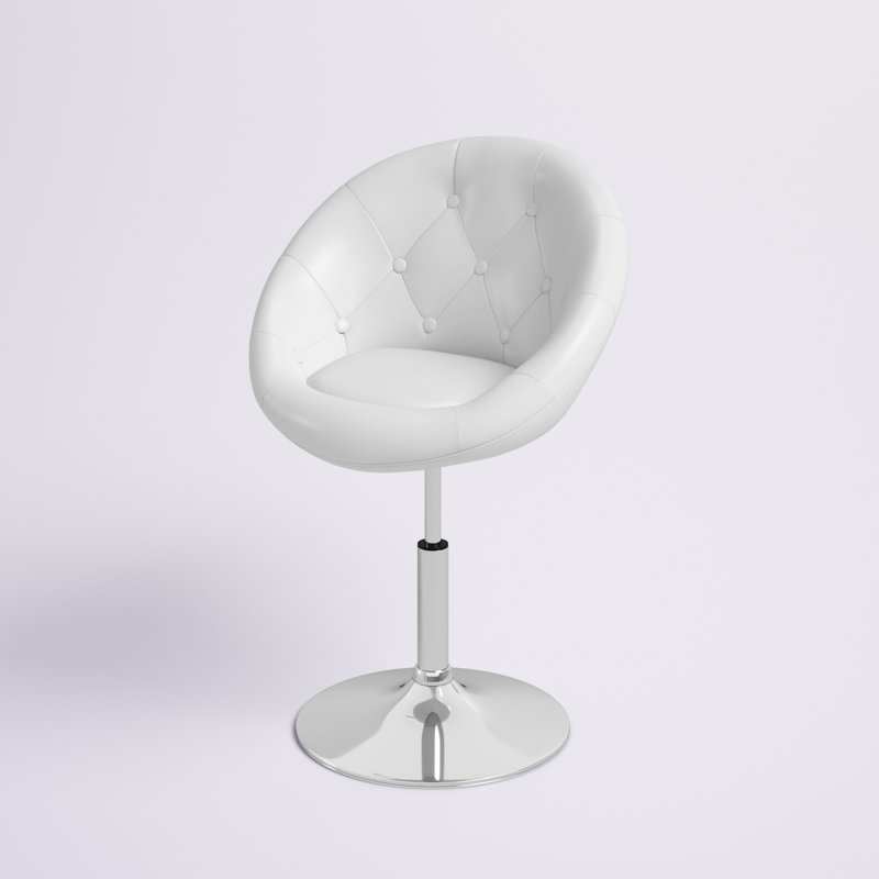 Tabouret tournant à hauteur réglable Kamden, Blanc