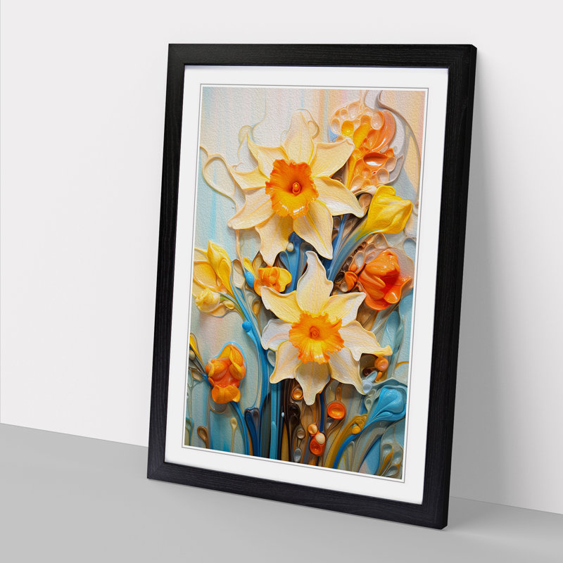 Single Picture Frame Print on Wood, 46cm H x 34cm W, Black Framed