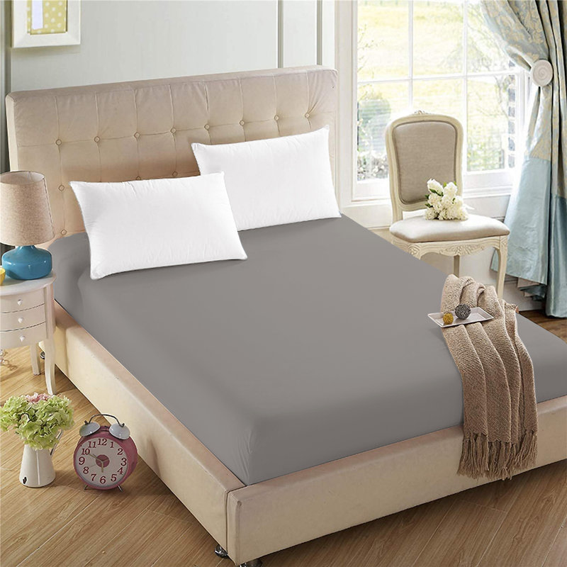 Iaan Soft Microfiber Brushed Deep Fitted Sheet, Single, Double , King, Grey, Super King (6')