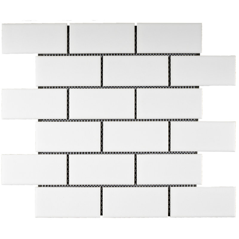 Carreau de mosaïque en porcelaine mat à joint brique 11,64 po x 11,46 po Porcetile