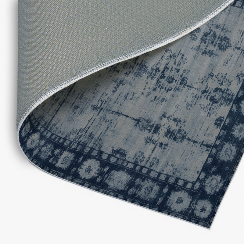 Overdyed Gray Indoor and Outdoor Area Rug, Rectangle 2' x 3'
