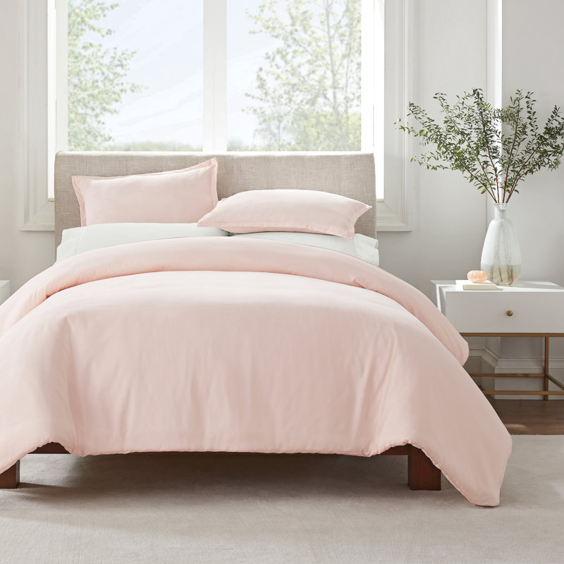 Blush Pink Microfiber Twin/Twin XL Duvet Cover Set