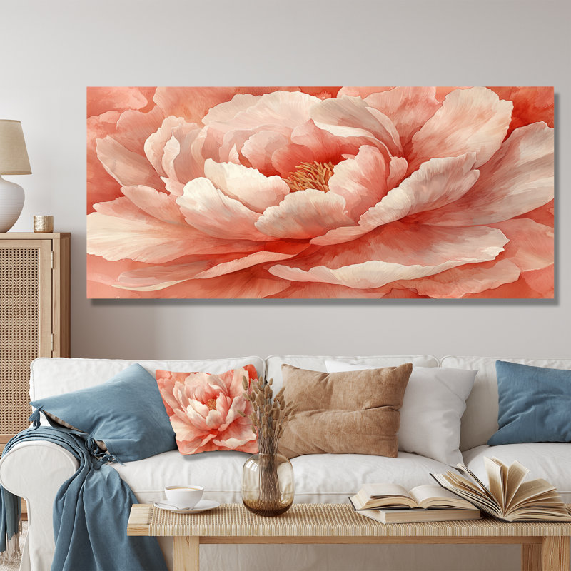 Lavande, poinsettias festifs, danse des pétales III - art mural poinsettias, Toile tendue, H 28 po x l 60 po