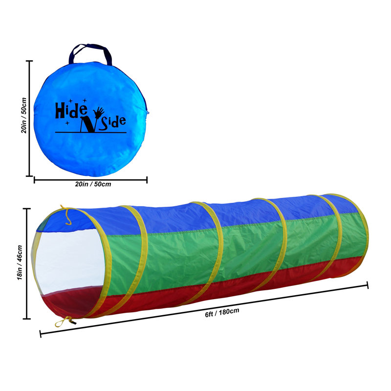 6ft Multicolor Polyester Play Tunnel for Kids