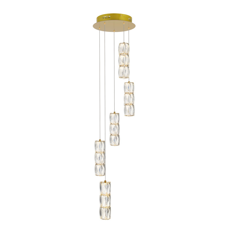 Alfee 5 - Light LED Cluster Pendant, Gold