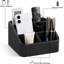 Organiseur de bureau et de table de chevet multi-compartiments en cuir PU, rangement décoratif pour télécommandes, articles de papeterie et petits accessoires