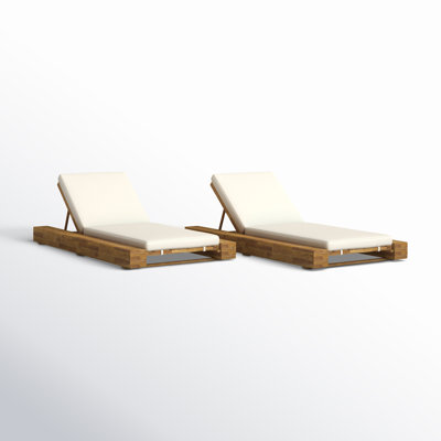 Donnie 39'' Outdoor Acacia Chaise Lounge