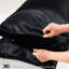 Ensemble de 7 draps en satin noir luxueux, surface lisse, réduit les bris, 1 drap plat, 2 draps-housses, 4 taies d'oreiller à texture douce, frisottis,