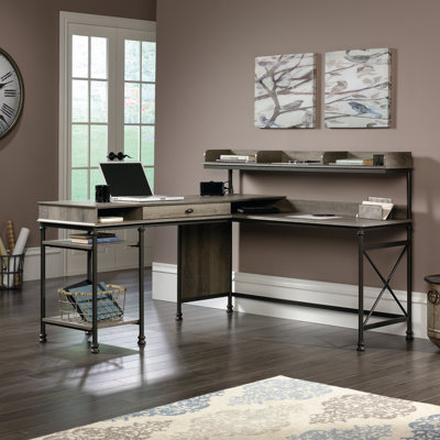 Aala L-Shape Executive Desk with Hutch by Inbox Zero
