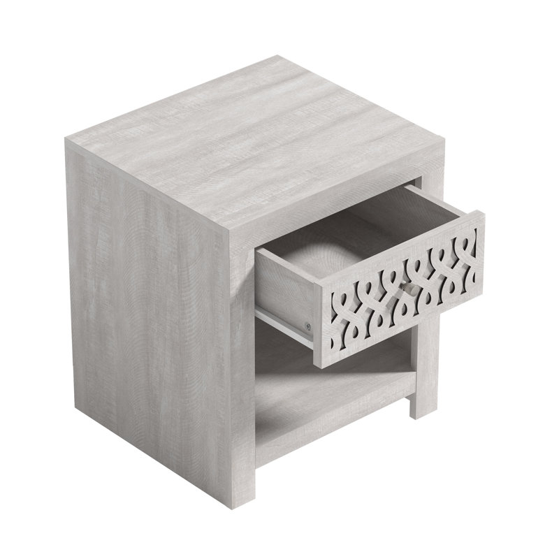 Brandarius 1 Drawer Nightstand, Dusty Grey Oak