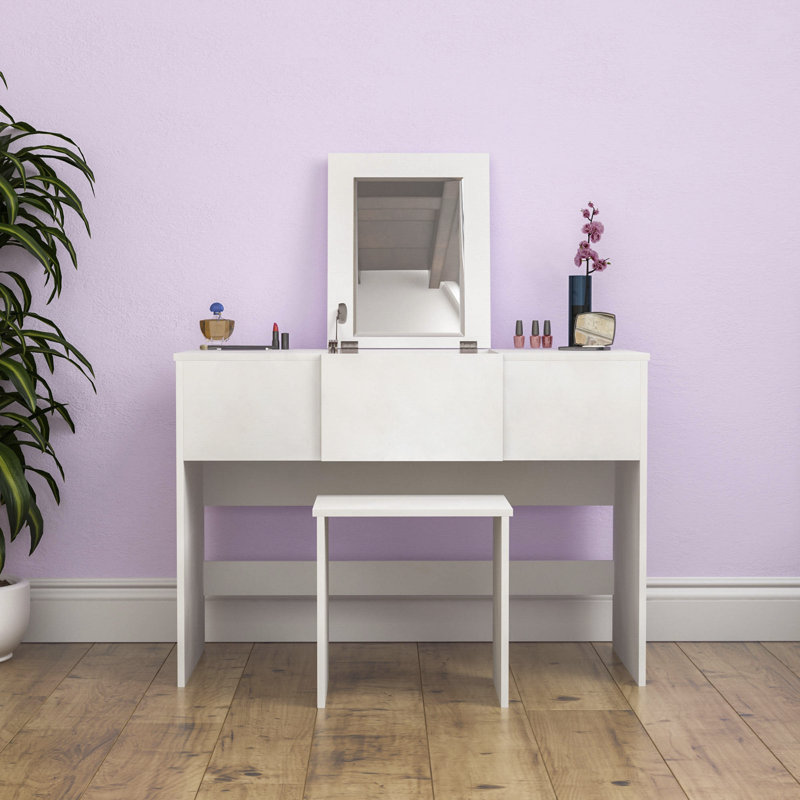 Muskoka Dressing Table with Mirror, White