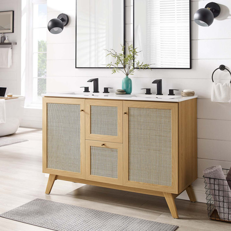 Modway Soma 48'' Free Standing Double Bathroom Vanity with Manufactured Wood Top