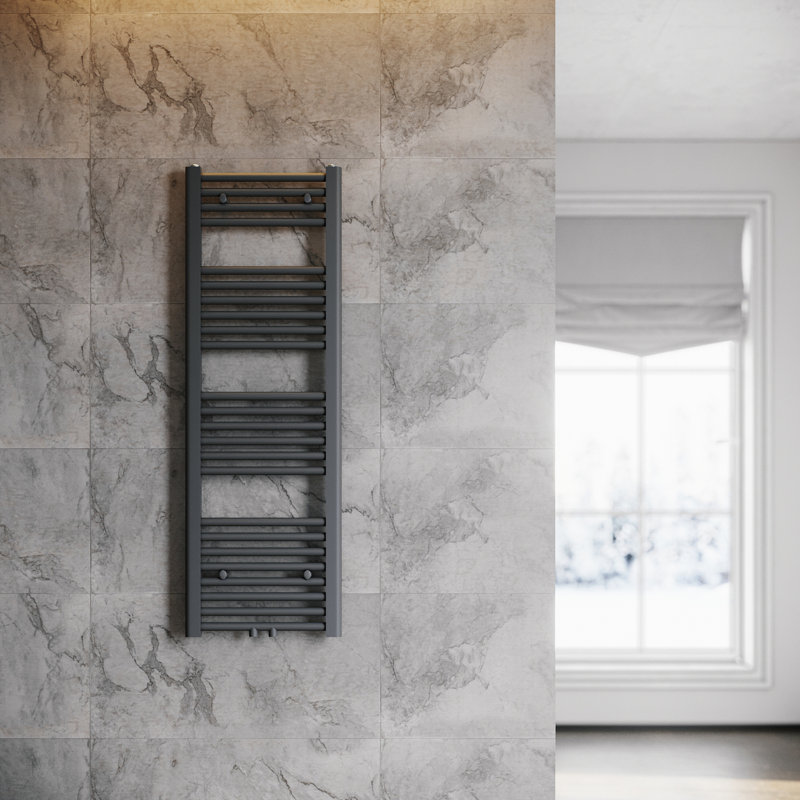 Ruthe Straight Towel Rail Heated Towel Rails, Antracite, 120cm H x 70cm W x 7.5cm D