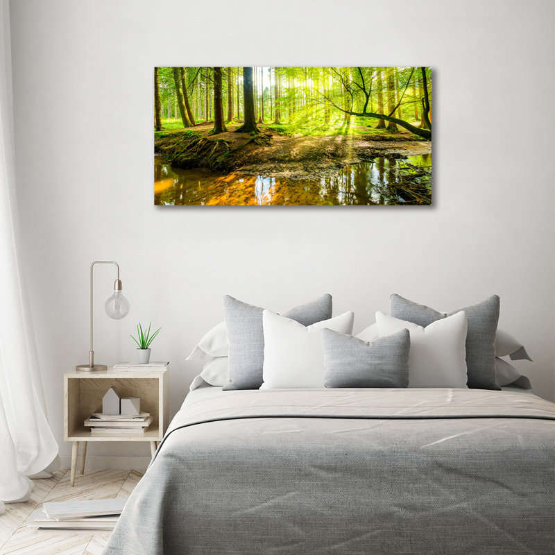 A Waterfall In The Forest - Wrapped Canvas Print, Canvas, 70cm H x 140cm W x 2cm D