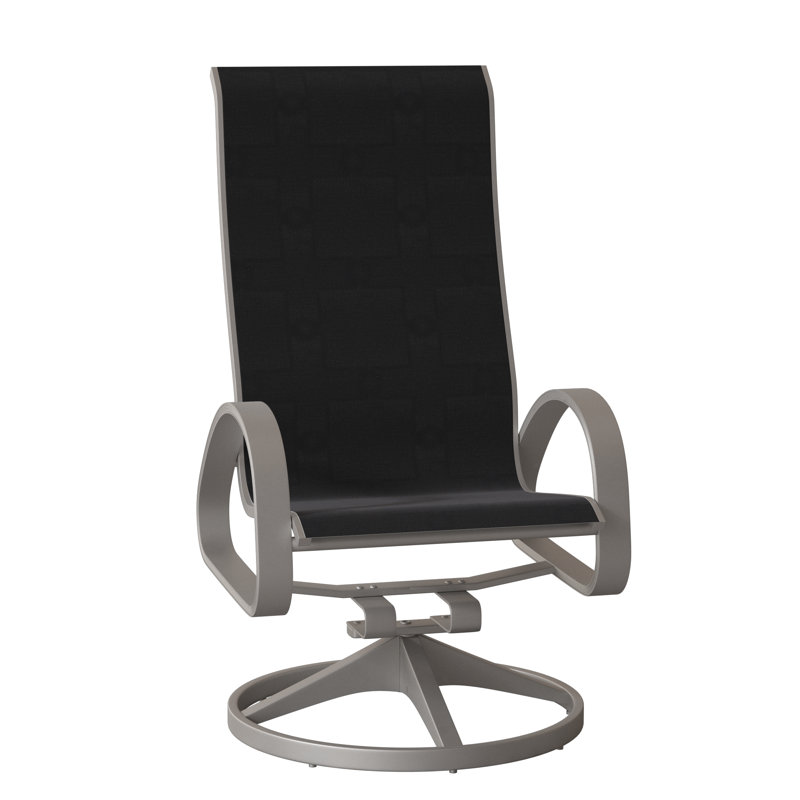 Fauteuil de patio pivotant Hiraku, Gris chaleureux texturé, Noir 5D Sunbrella®