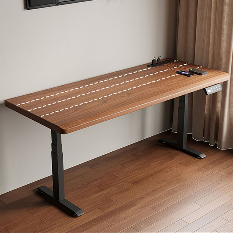 Bureau debout rectangulaire en bois massif clair noyer clair, H 50 po x l 78,74 po x P 27,56 po
