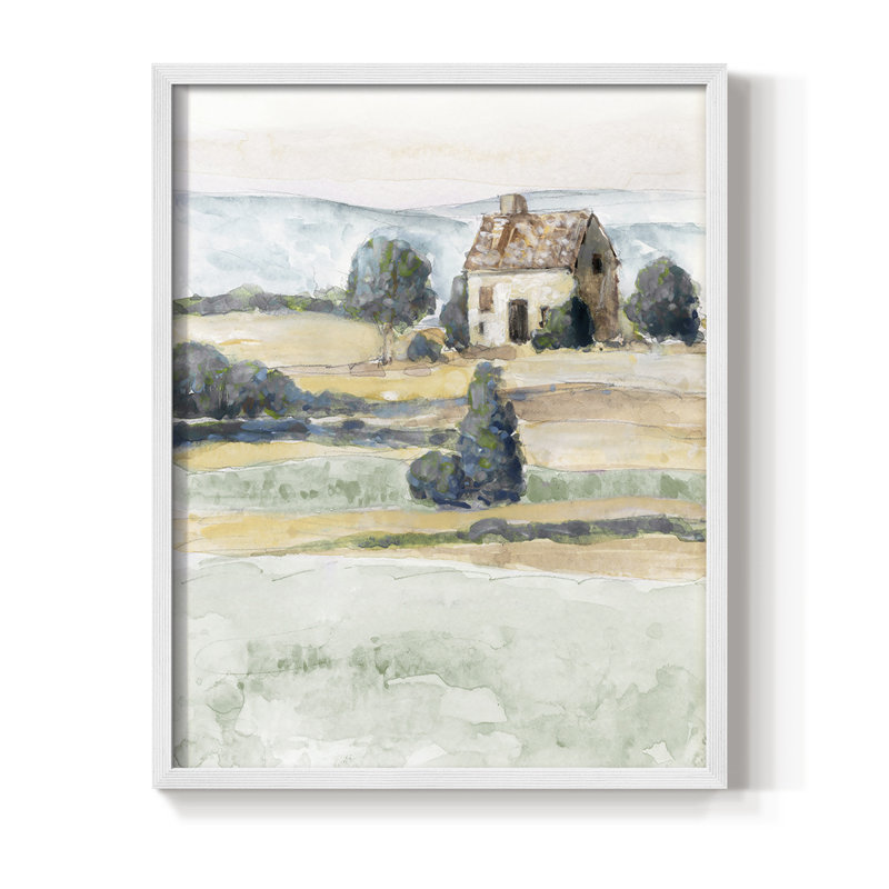 «On The Countryside II», reproduction encadrée - bois massif, H 10 po x l 8 po, Blanc