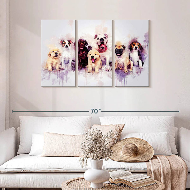 Chiots de chien, H 28 po x l 45 po