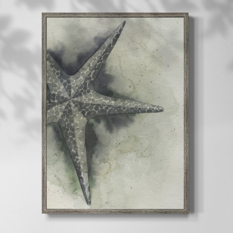 «Found Starfish I», reproduction encadrée - bois massif, H 11 po x l 9 po