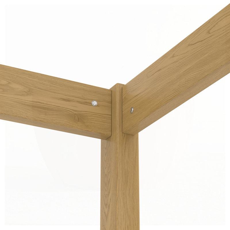 Wood Canopy Bed Frame, Natural, Twin