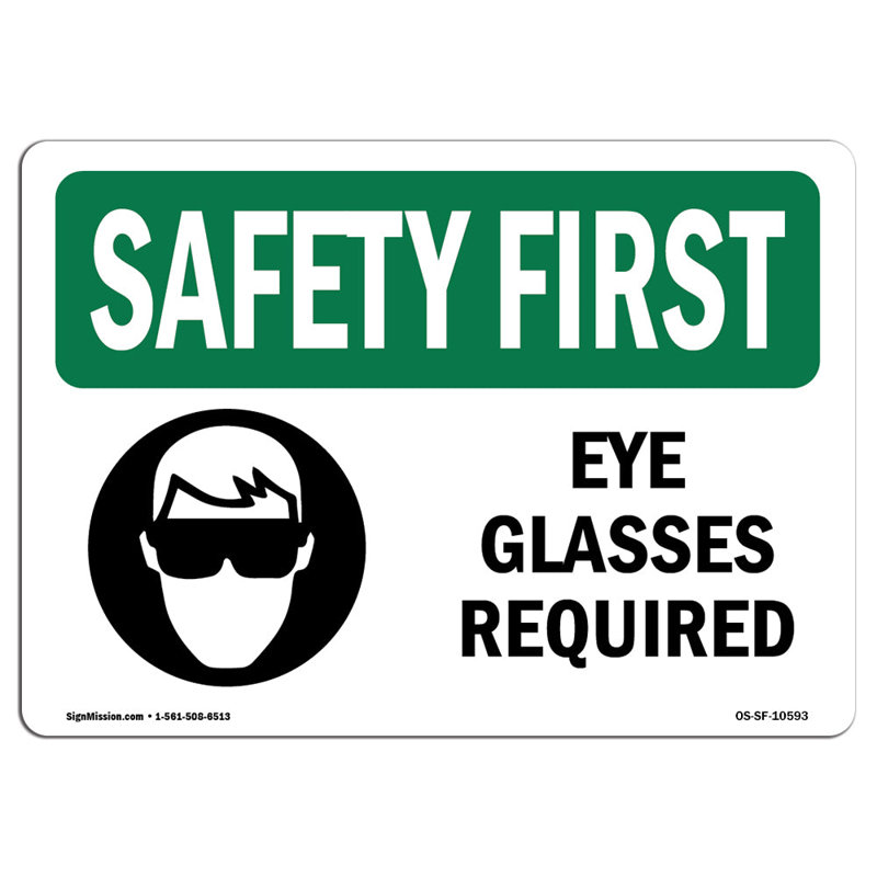 «Safety First Sign», 12" H x 18" W x 0.1" D