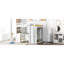 Lit mezzanine double blanc avec tiroirs, bureau et garde-robe - un bureau qui maximise le potentiel du bureau de votre chambre à coucher