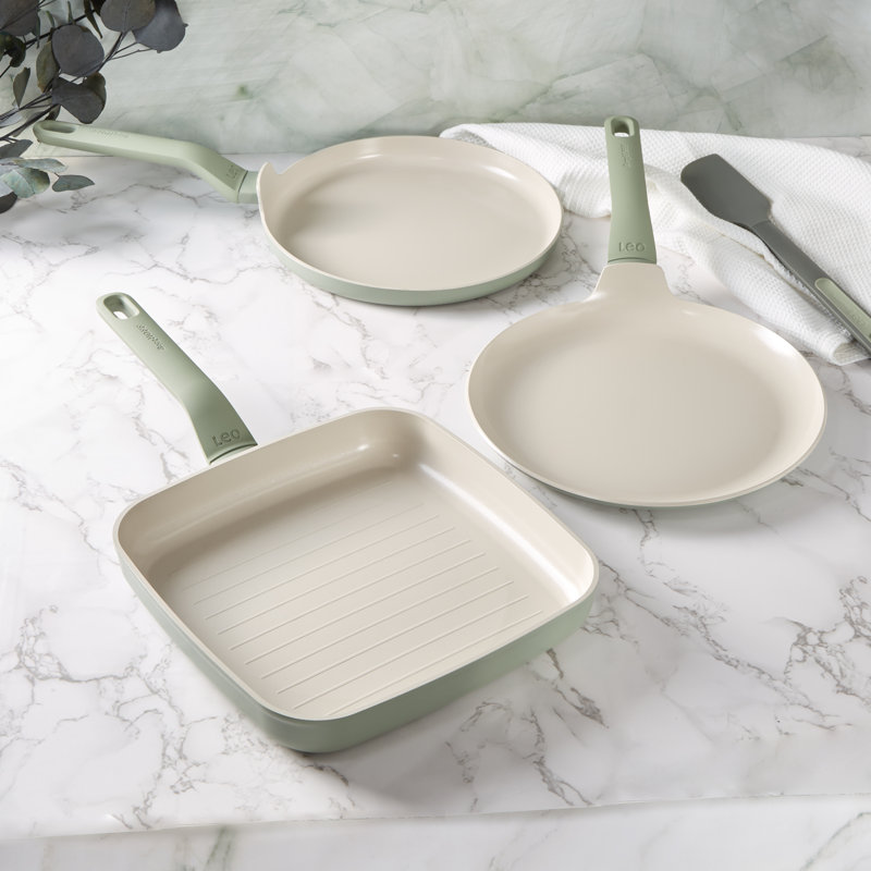Ensemble de batterie de cuisine antiadhésive 3 pièces BergHOFF Balance, aluminium recyclé, Vert