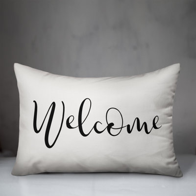Textual Outdoor Reversible Throw Pillow