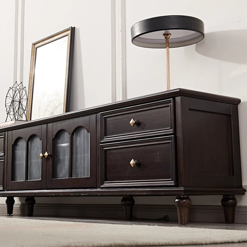 Meuble télé de luxe American Light, 86.6", Noir noyer