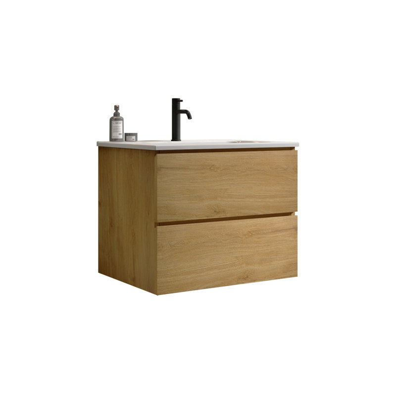 Wall Mount 24'' Bathroom Vanity, Oak