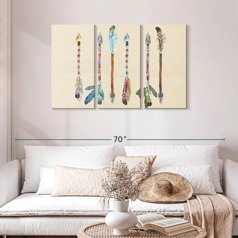 Kerner Decorative Boho Feathers, 28" H x 45" W