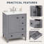 Meuble-lavabo autoportant de 61 cm de largeur avec tiroir compartimenté, rangement sur porte et comptoir en céramique-2051720360