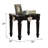 Shultz Transitional 26"L Square End Table with Wooden Scalloped Top in Black
