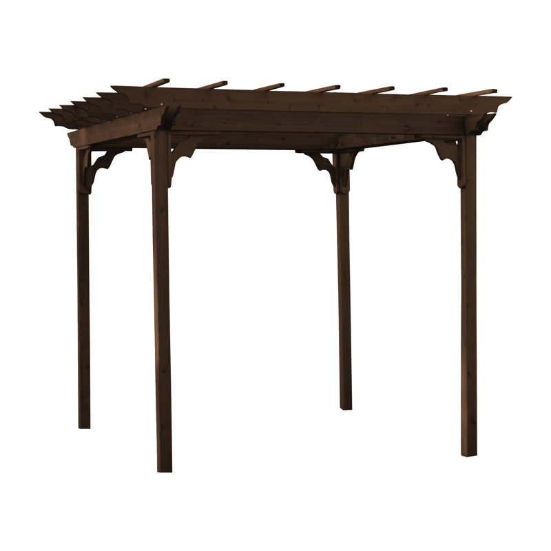Pergola en bois massif, 8 pi L 10 pi. D, Noyer