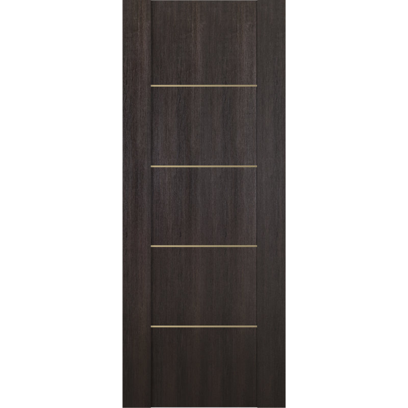 Dalle de porte standard préfinie en bois manufacturé Avon 01 4H, 36 po x 80 po, Acajou
