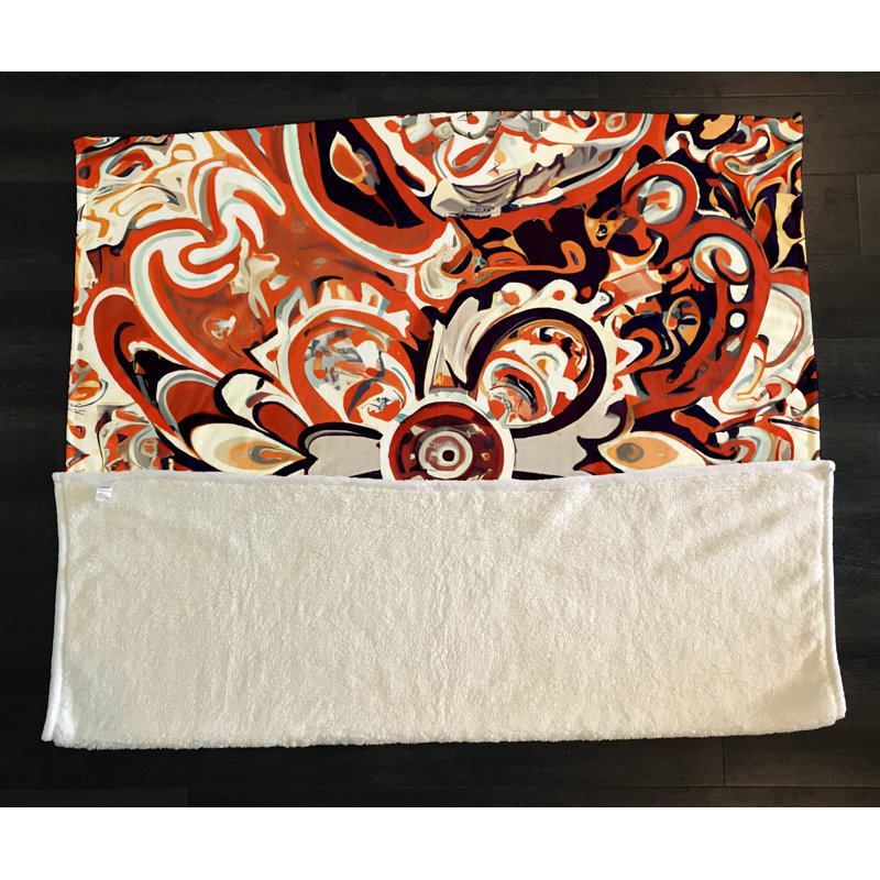 Throw Blanket, 51" W x 60" L, Marble/Abstract, Orange/Red/White