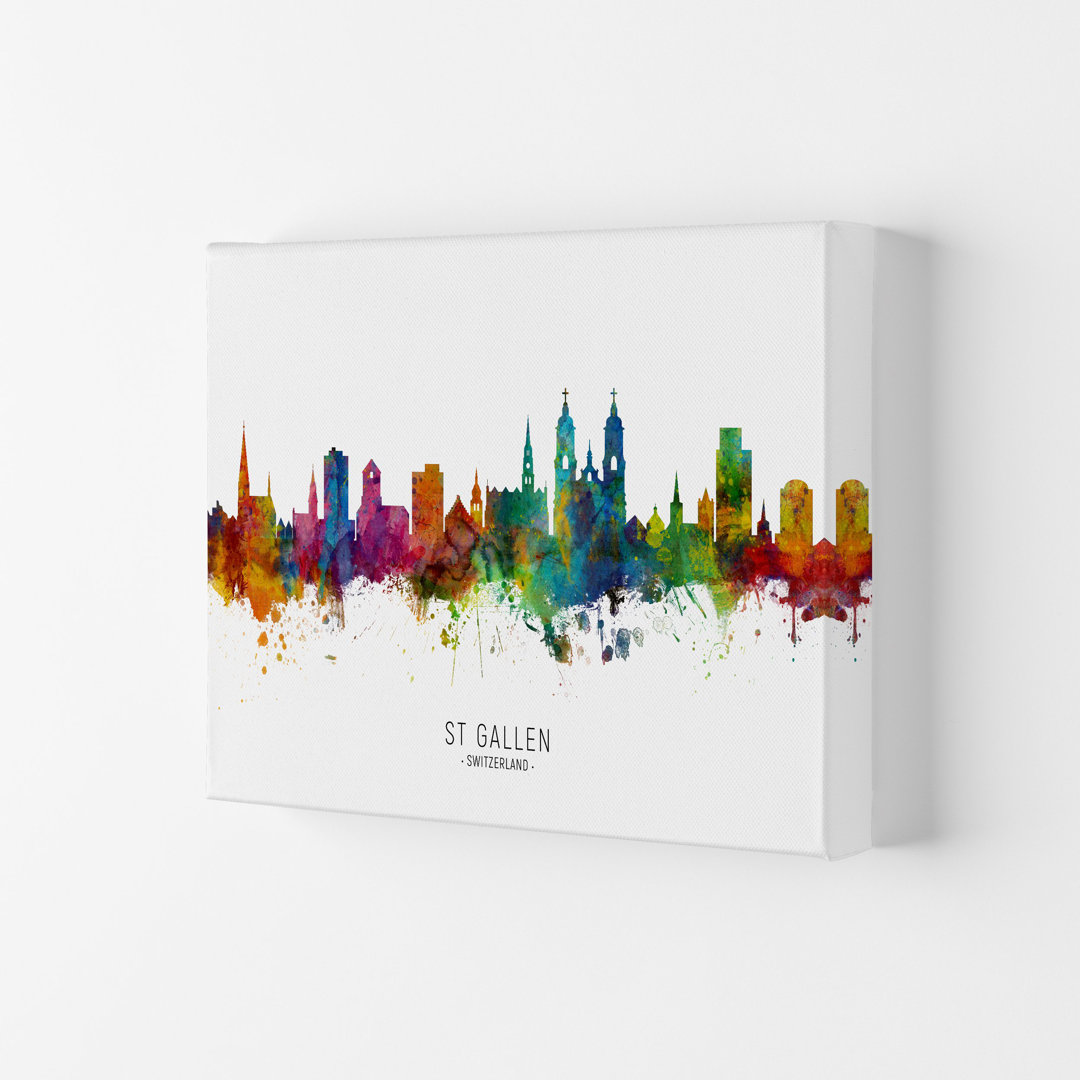St. Gallen Switzerland Skyline by Michael Tompsett - Print