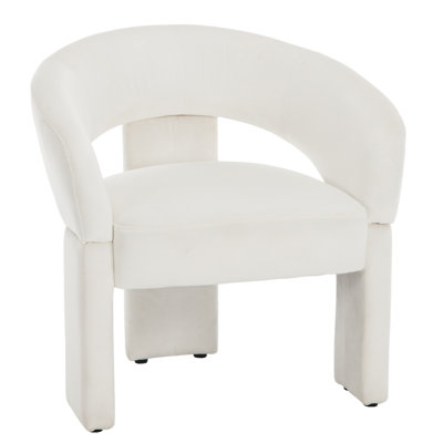 Mid Century Modern Accent Chairs Round Barrel  Armchairs Comfy Upholstered Lounge Chairs For Living Room