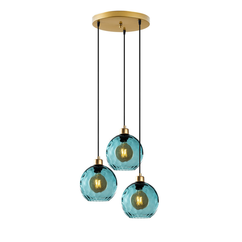 Sheen Chandelier, Teal, Gold
