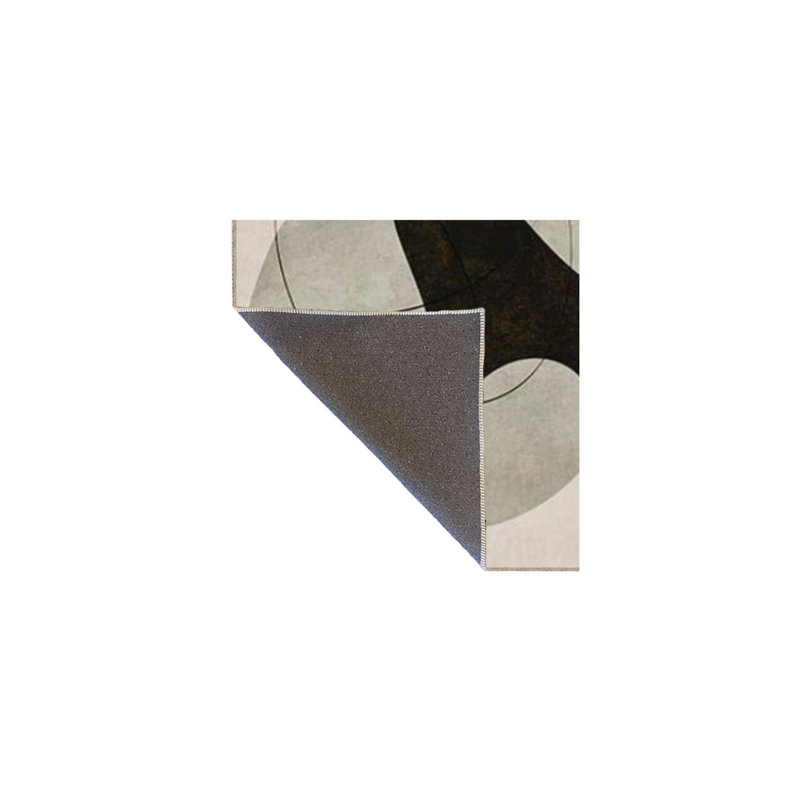 Tapis rond lavable rayé à motifs tissés, Sous-tapis rectangulaire 4 pi 7 po x 6 pi 7 po inc