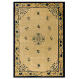 Antique Peking Hallway Runner Wool Blue, Ivory Beige Cream White Rug
