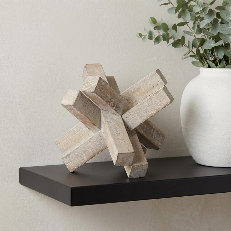 Sculpture de table Haruto Brown, H 6 po x l 7 po x P 7 po