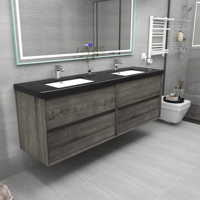 Goodlow Kody 72" Wall-Mounted Double Bathroom Vanity Set