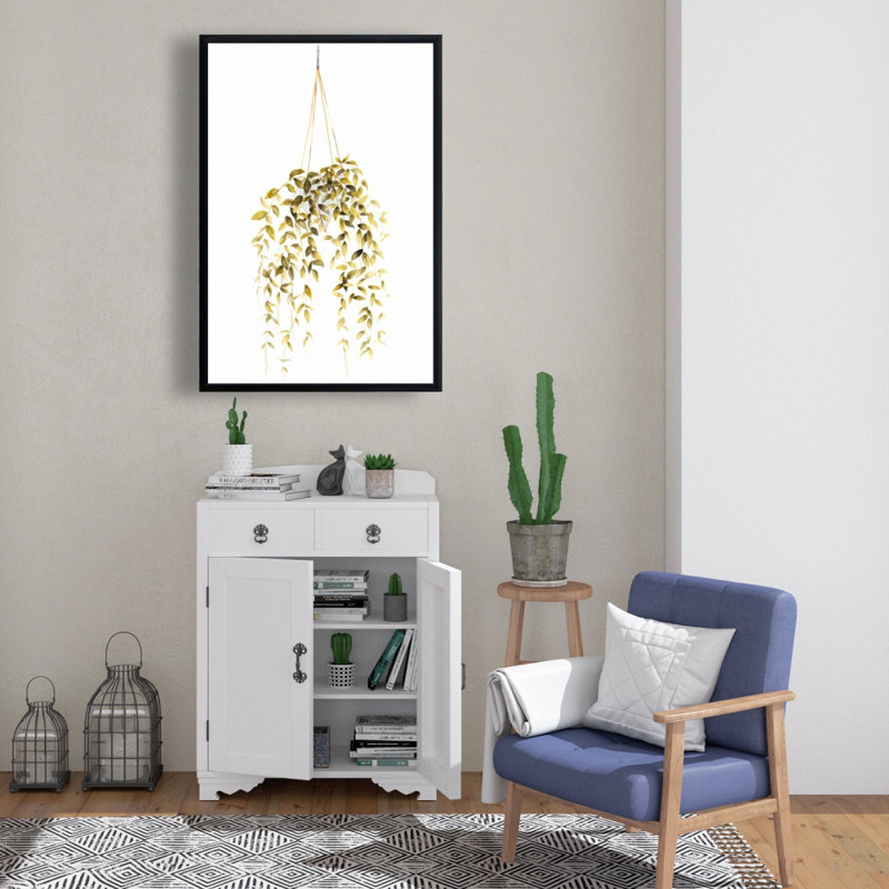 Plante suspendue - Toile botanique florale pour le décor du salon, H 37,25 po x l 25,25 po